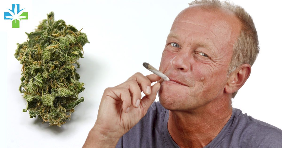 Man smoking cannabis joint